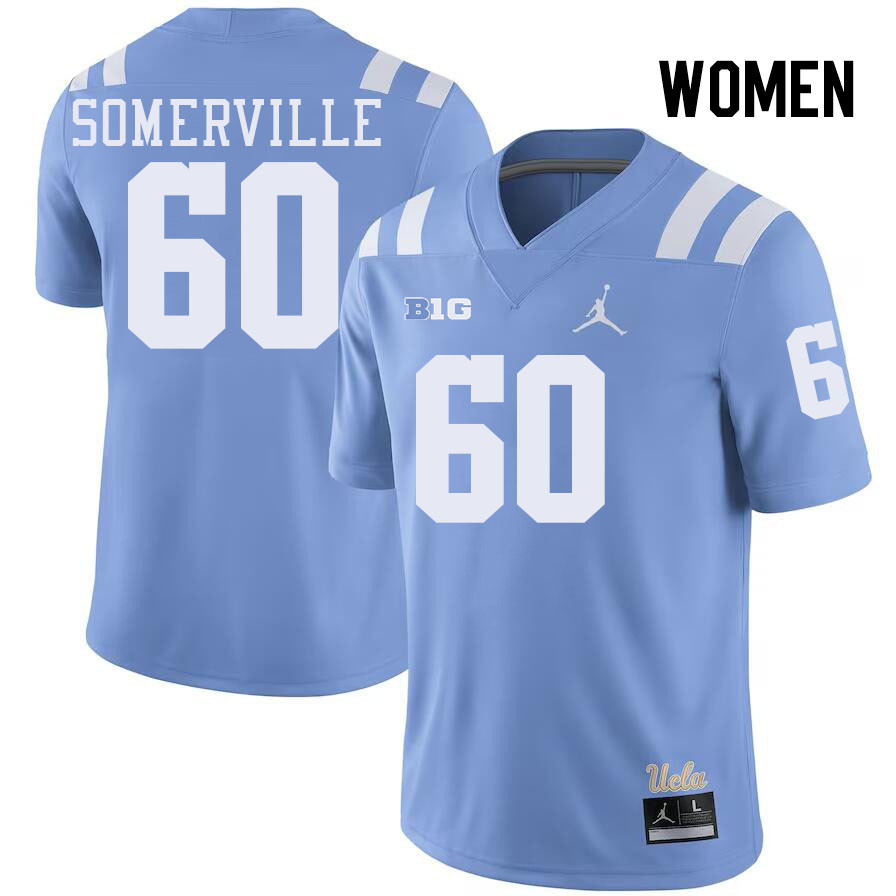 Women #60 Jensen Somerville UCLA Bruins College Football Jerseys Stitched-Power Blue